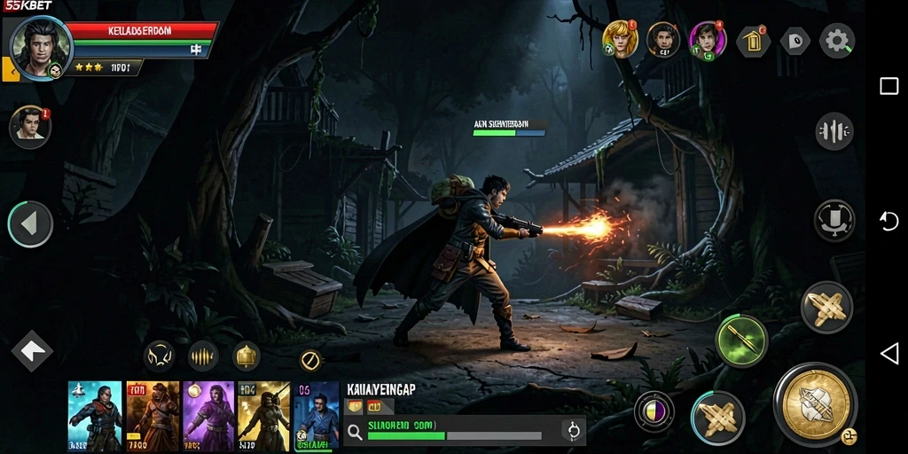 Tampilan gameplay 55KBET yang mencekam dan menegangkan.