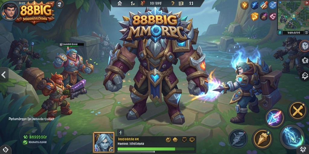 Screenshot gameplay 88BIG yang menampilkan pertempuran epik MMORPG.