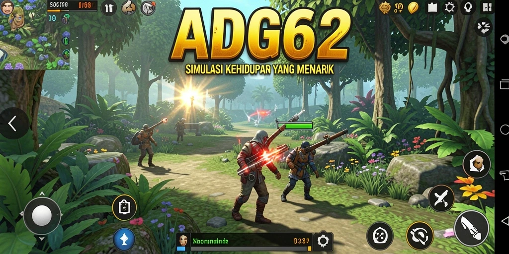 Screenshot gameplay ADG62 dengan karakter dan lingkungan simulasi.