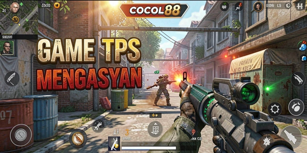 Screenshot menampilkan aksi seru dalam gameplay TPS COCOL88.