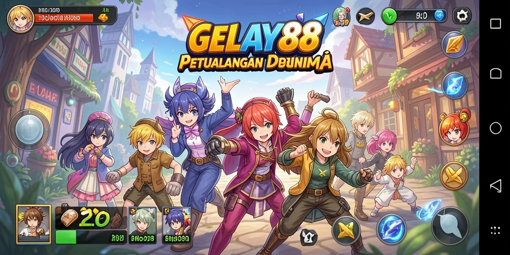 Screenshot gameplay GELAY88 dengan karakter anime yang menarik.