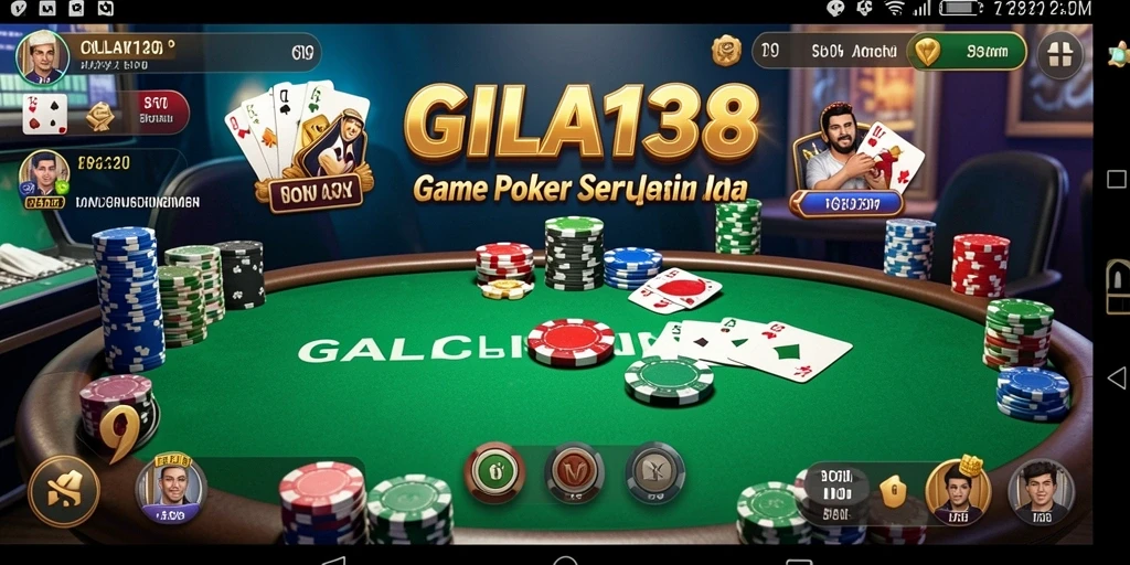 Tampilan gameplay GILA138 dengan pemain aktif di meja poker.