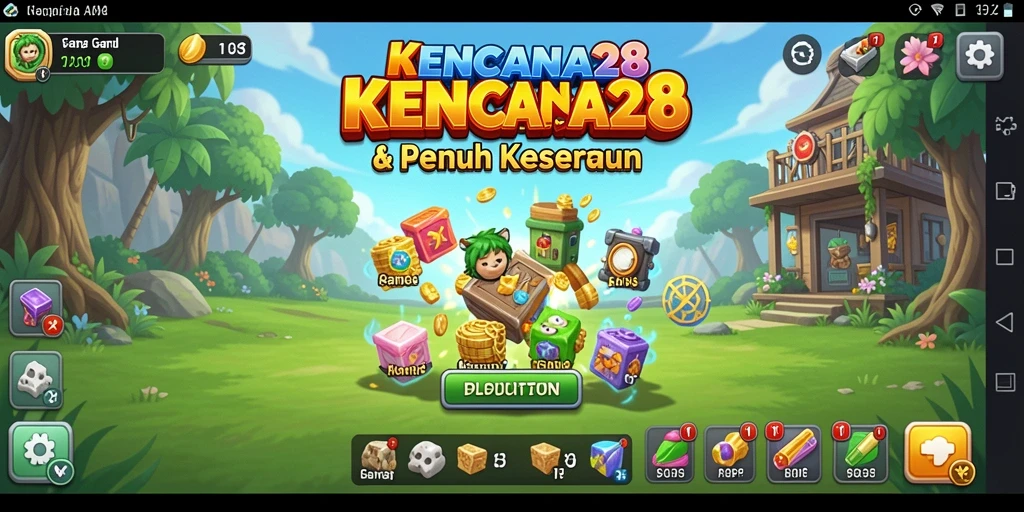 Tampilan gameplay <strong>KENCANA28</strong> yang menunjukkan dunia Idle yang menawan.