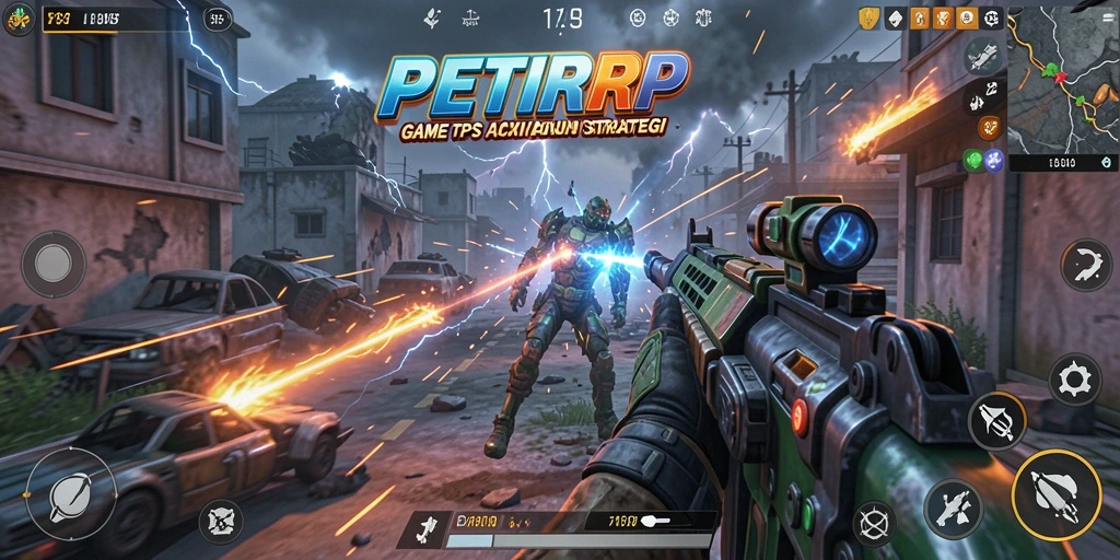 Tampilan gameplay intens dari <strong>PETIRRP</strong> dengan aksi tembak-menembak yang seru.