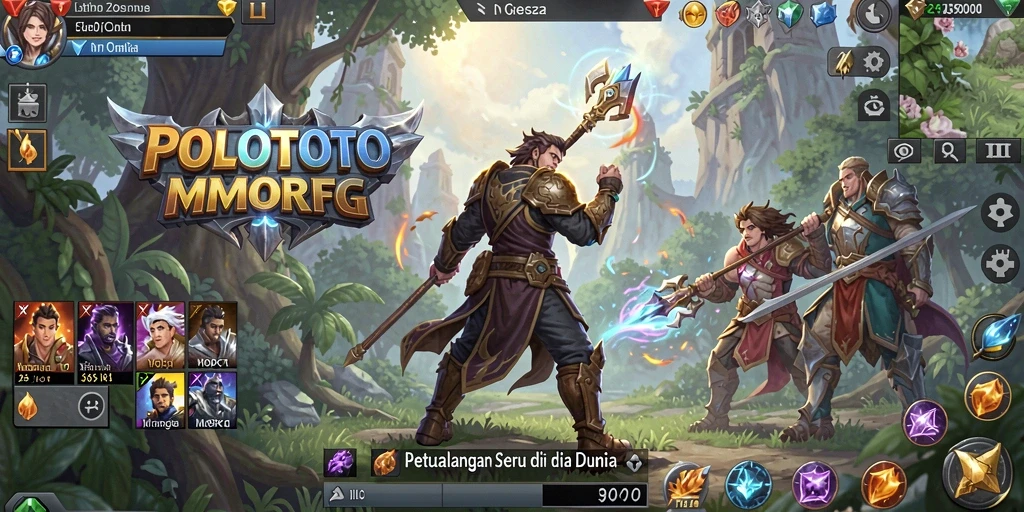 Screenshot gameplay POLOTOTO menampilkan aksi epik dalam petualangan MMORPG.