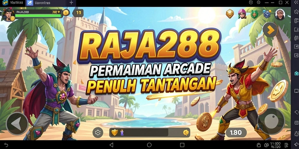Tampilan gameplay menarik dari RAJA288 dengan aksi Arcade yang seru.