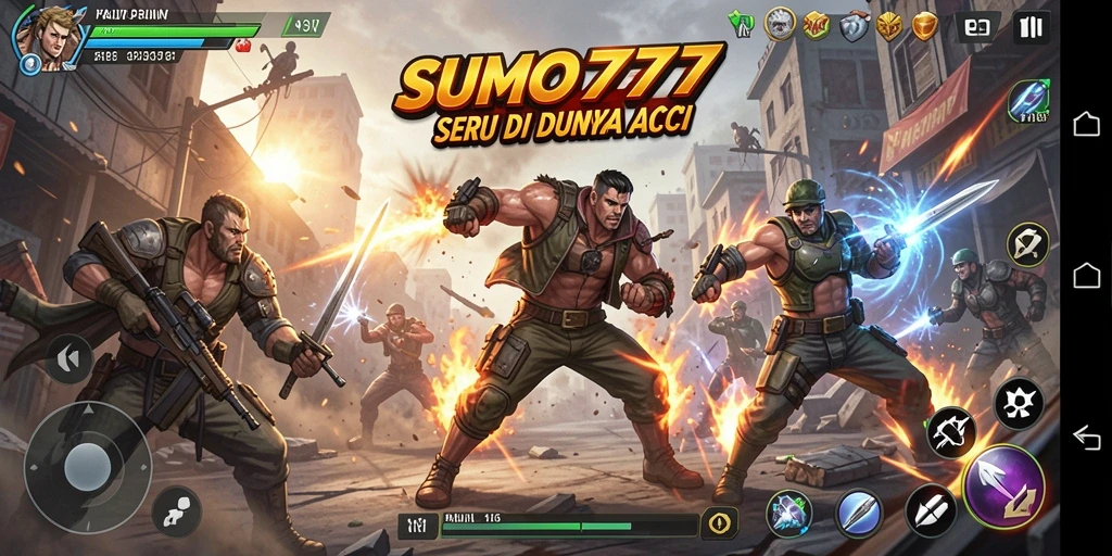 Tangkapan layar menunjukkan aksi intens dalam game SUMO777.